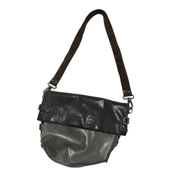 Maii Ltd black and gray leather hobo bag - Picture 4 of 16